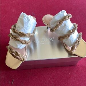 J. Crew Gold Strappy Sandals